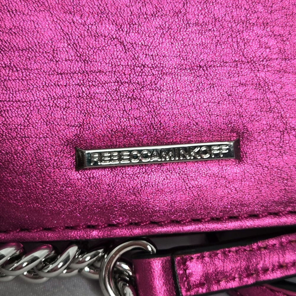 Rebecca Minkoff Metallic Fuchsia Quilted Chain Crossbody - Picture 4 of 16